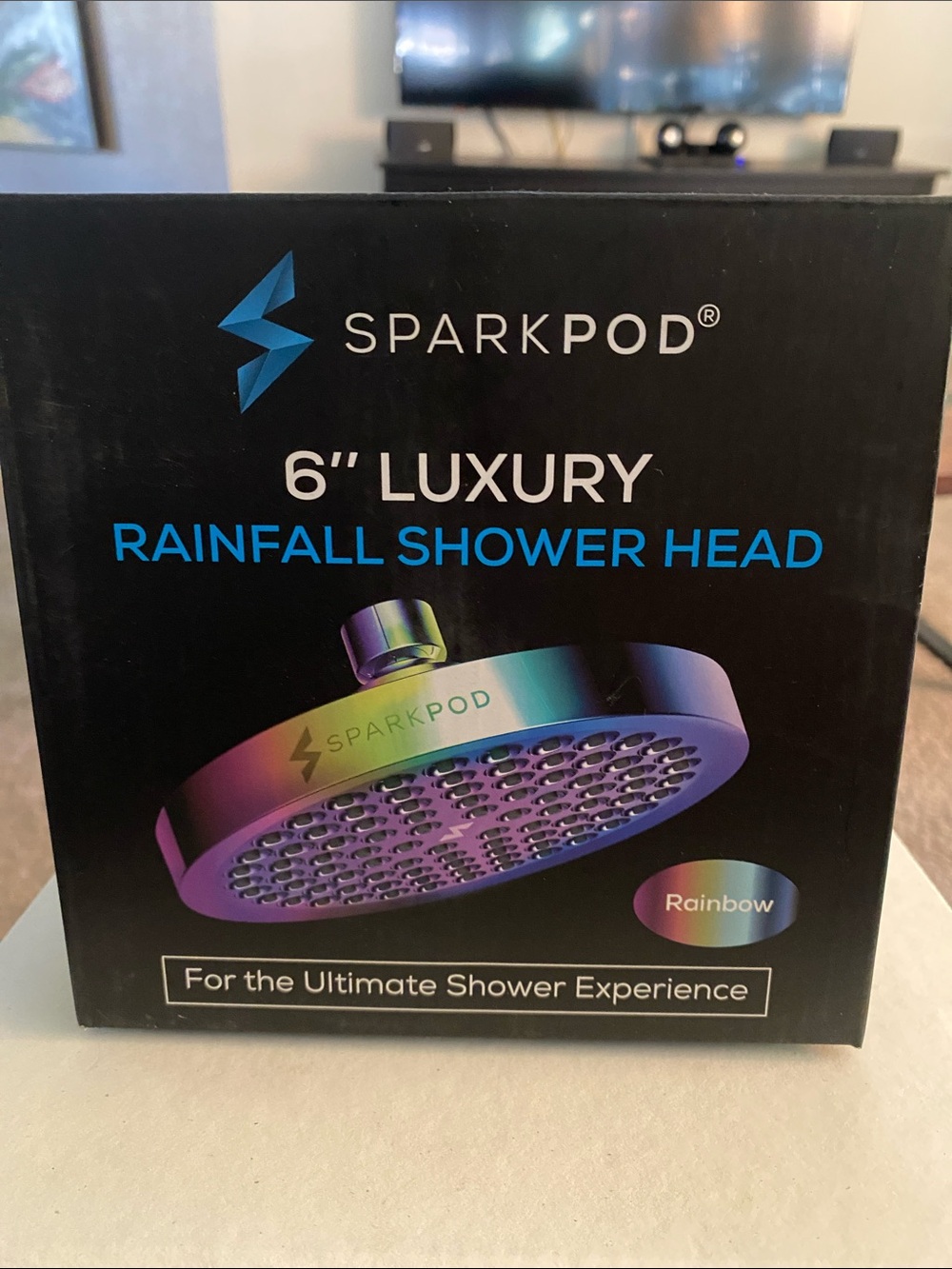 6" Rainfall Shower Head in Rainbow Finish